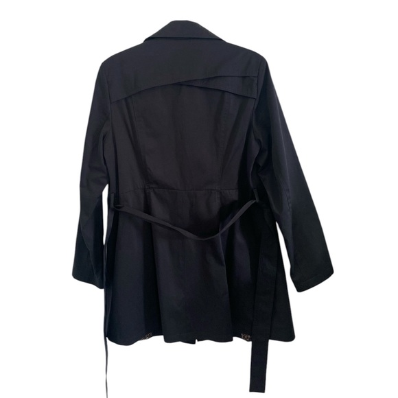 Via Spiga Trench Coat Lined Belted Large Womens Jacket Black - Picture 5 of 16